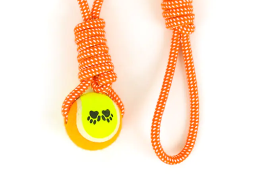 Os brinquedos para cães de estimação com corda de algodão são adequados para uso interno e externo?